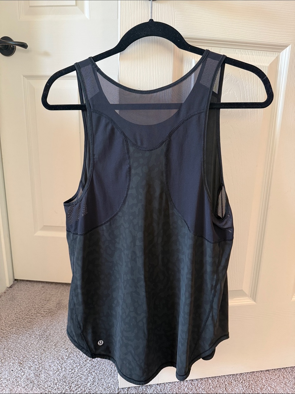 Black Mesh-Trim Athletic Tank Top - , Women's - Picture 3 of 5